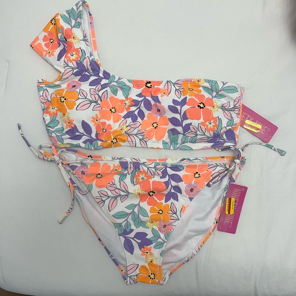Floral One-Shoulder Bikini Set